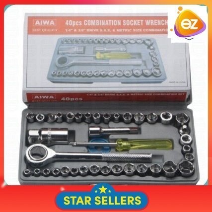 Aiwa 40pcs Combination Socket Ratchet Wrench Motor Repair 40 Spanner ...