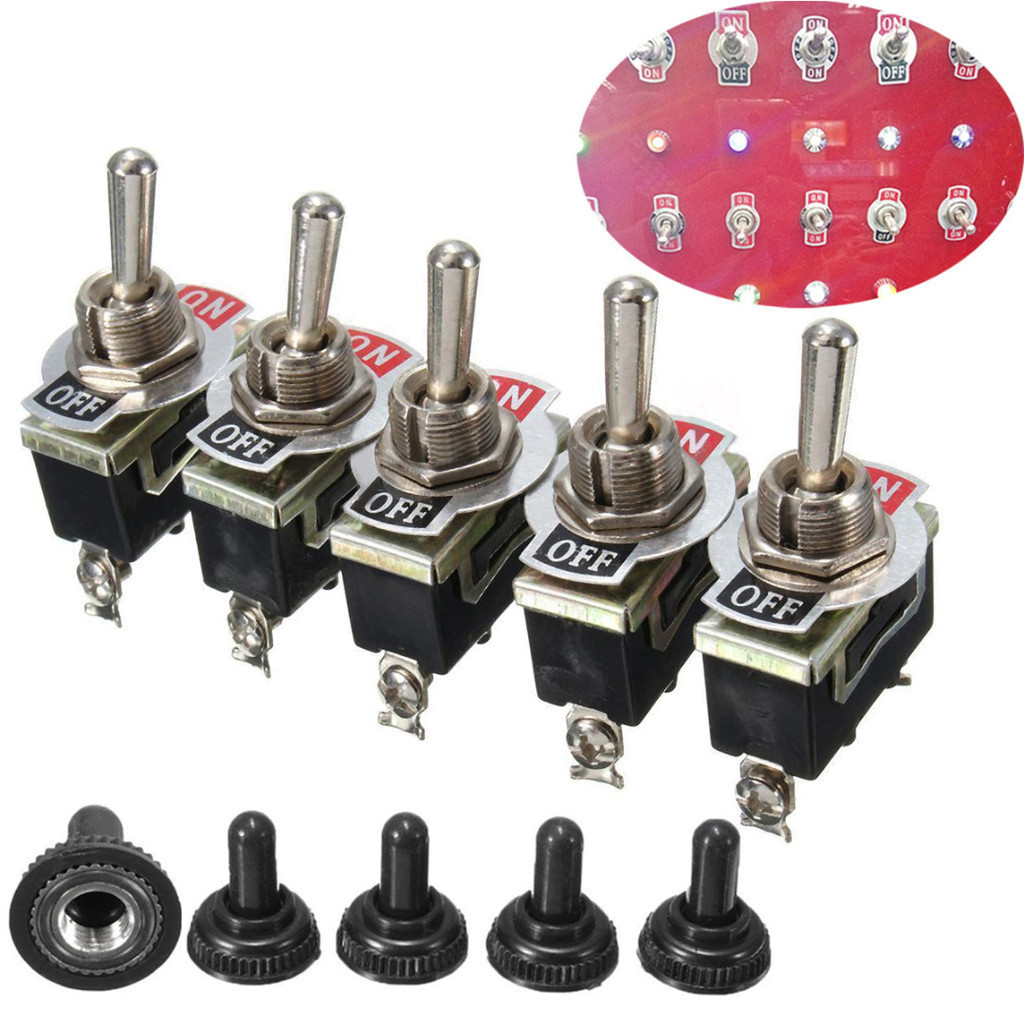 5pcs Heavy Duty 15A 250V SPST 2 Pin ON/OFF Rocker Toggle Switch ...