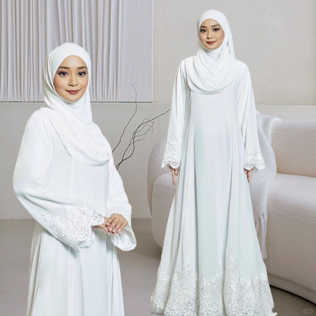 Premium Italian Chiffon Embroidery Abaya jubah wanita muslimah Moden Fesyen Terkini Turkey Dubai Indian Dinner DressTQ. Shopee Malaysia