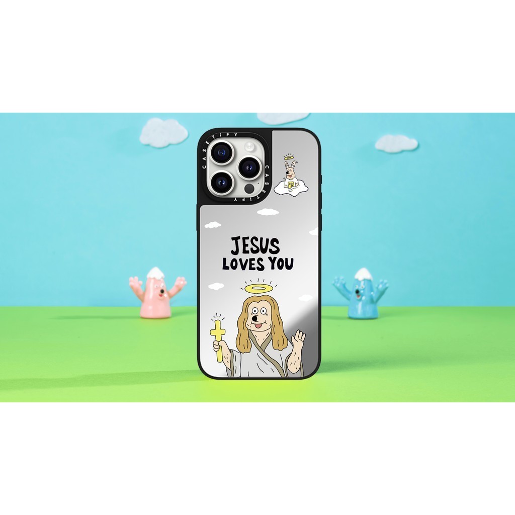 Casetify X Giligulu Jesus Loves You Magnetic Suction Black Mirror 