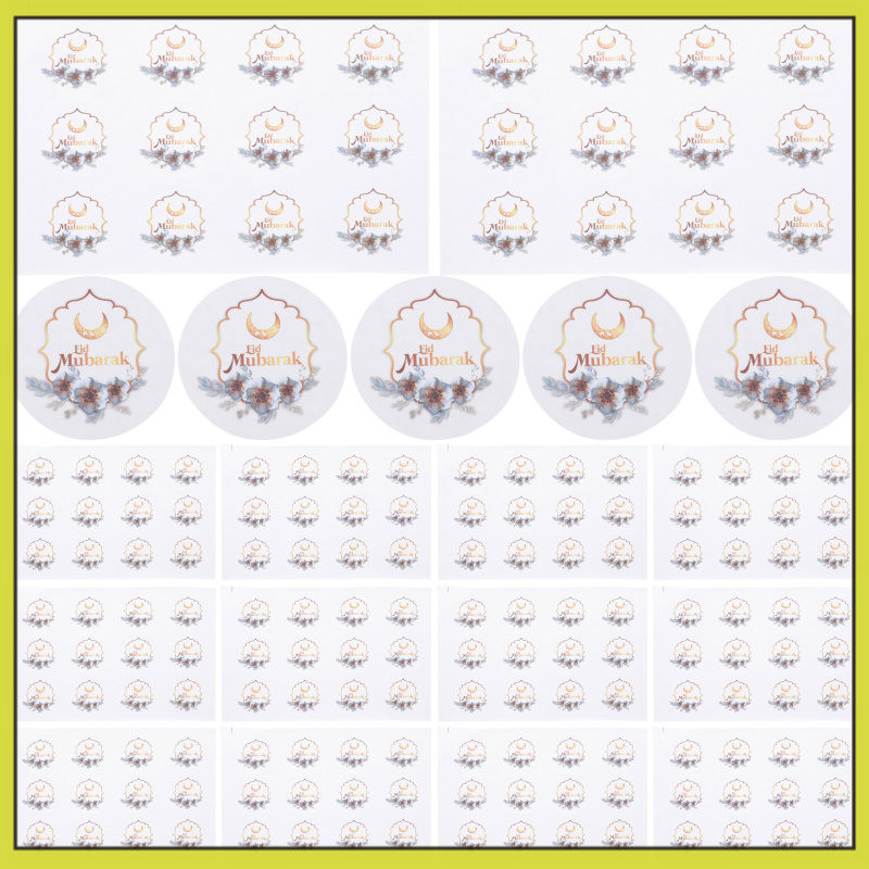 Hari Raya Stickers 20 Sheets Circle Decorative Cards Labels Ramadan Eid ...