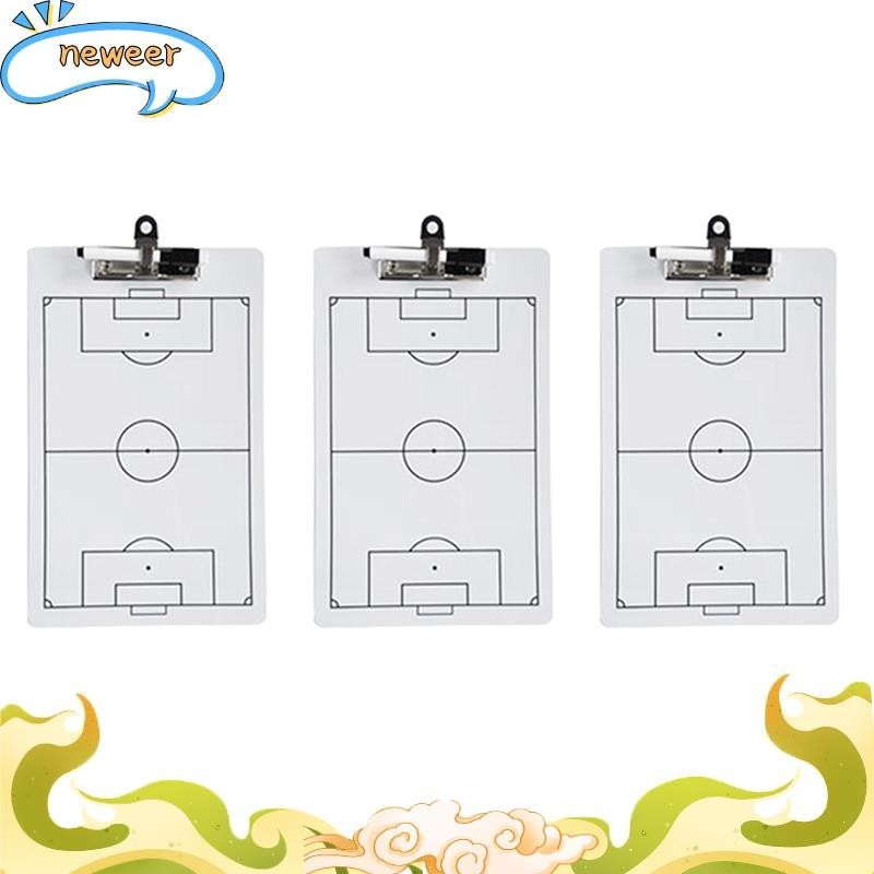 3Pcs Soccer Clipboard for Coaching Double Sided Soccer Dry Erase Board