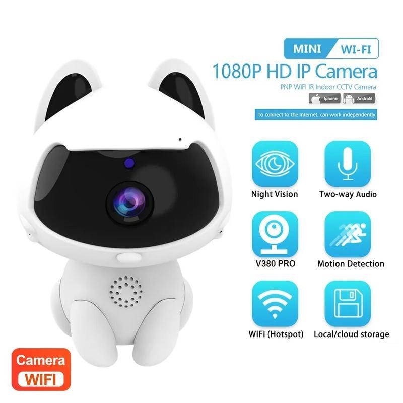 V380 Cat 1080P HD Wireless IP Dome Camera WiFi Camera HD Night Vision ...