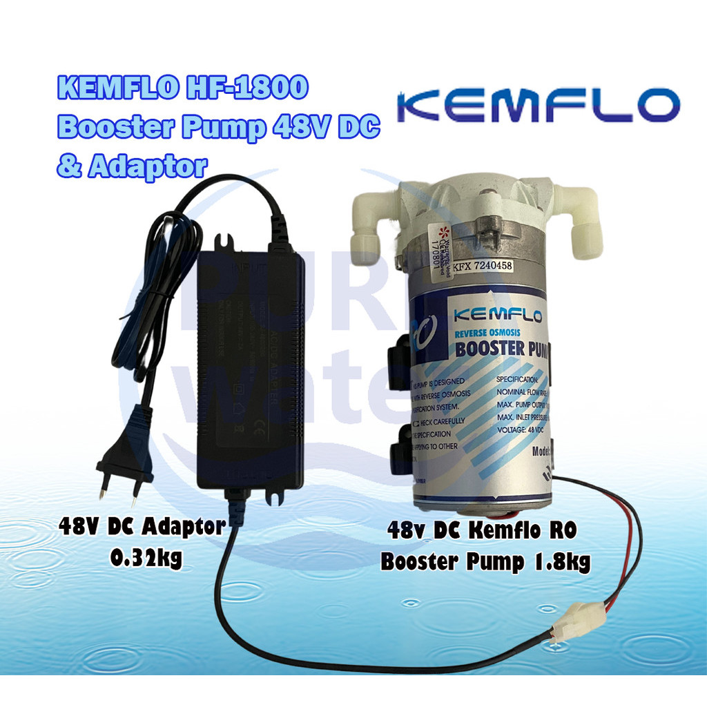 KEMFLO HF1800 48V DC Diaphragm RO Booster Pump 48V DC Adaptor Shopee