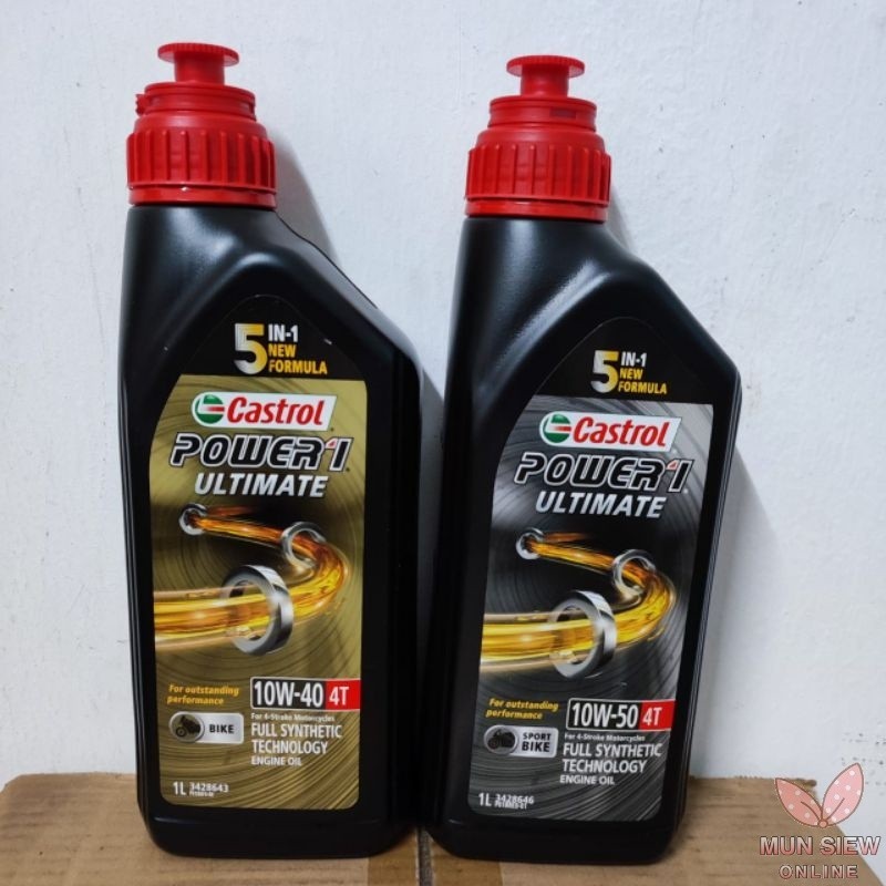 Castrol 100% Original Power 1 Power One Ultimate 4t Minyak Hitam Fully ...
