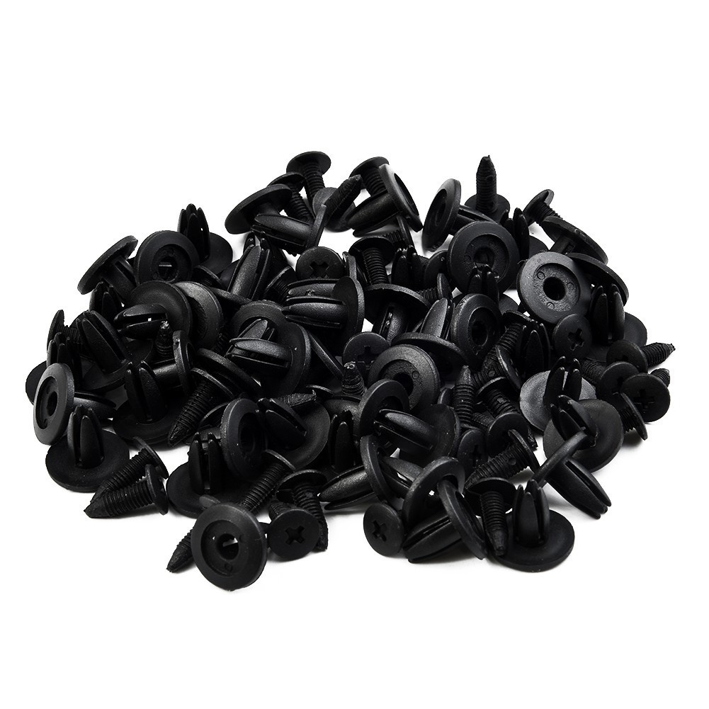 Bsl 50 Pcs Car Door Bumper Fender 6mm Dia Hole Black Plastic Screw Rivets Fasteners Shopee 4098