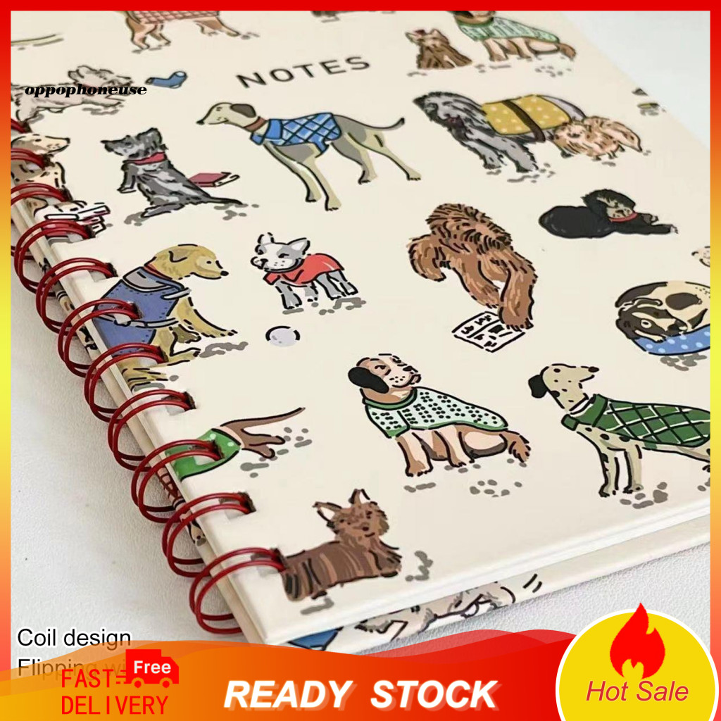 OPPO Looseleaf Notebook Multipurpose Notebook Adorable Cartoon Puppy A5 Coil Ring Notepad