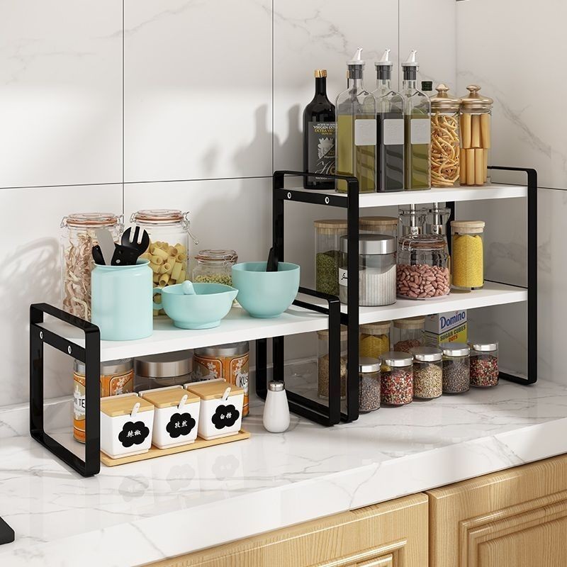Countertop Kitchen Storage Rack Layered Storage Rack Desktop Storage ...
