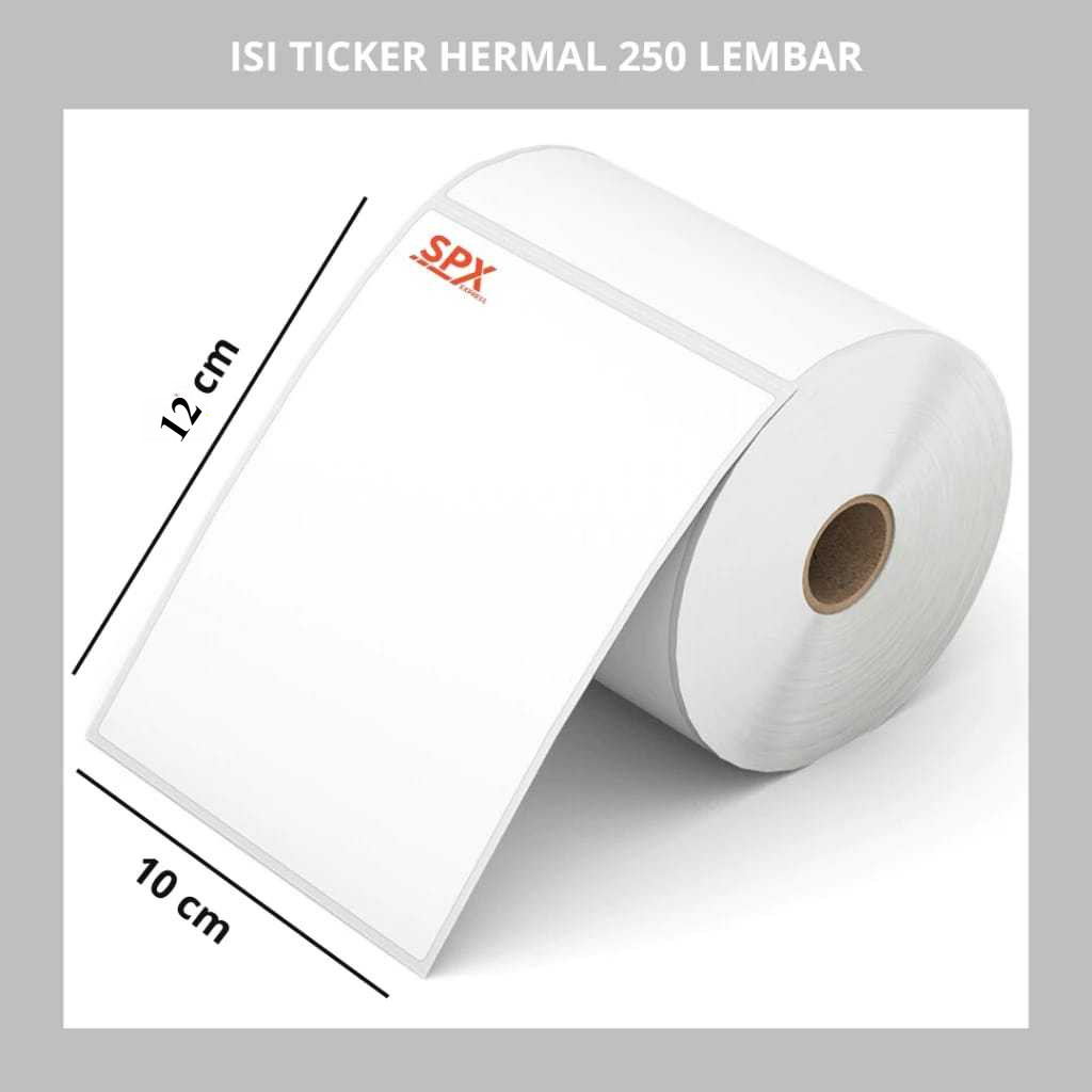 Spx Thermal Paper Roll 250 Sheets Printer Label Paper Size 100 x 120 mm ...