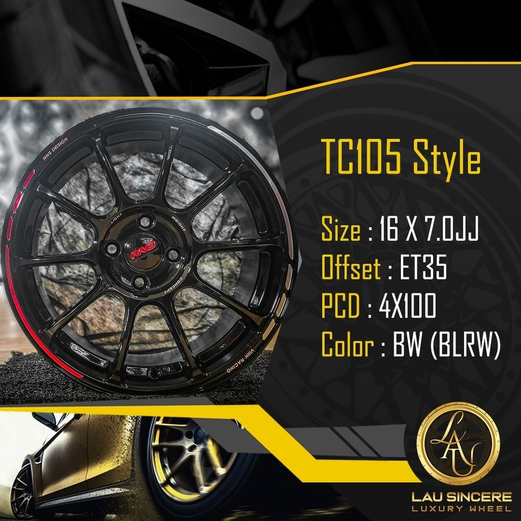 TC105 Style 16 X 7.0JJ 4X100 BW (BLRW) | Shopee Malaysia