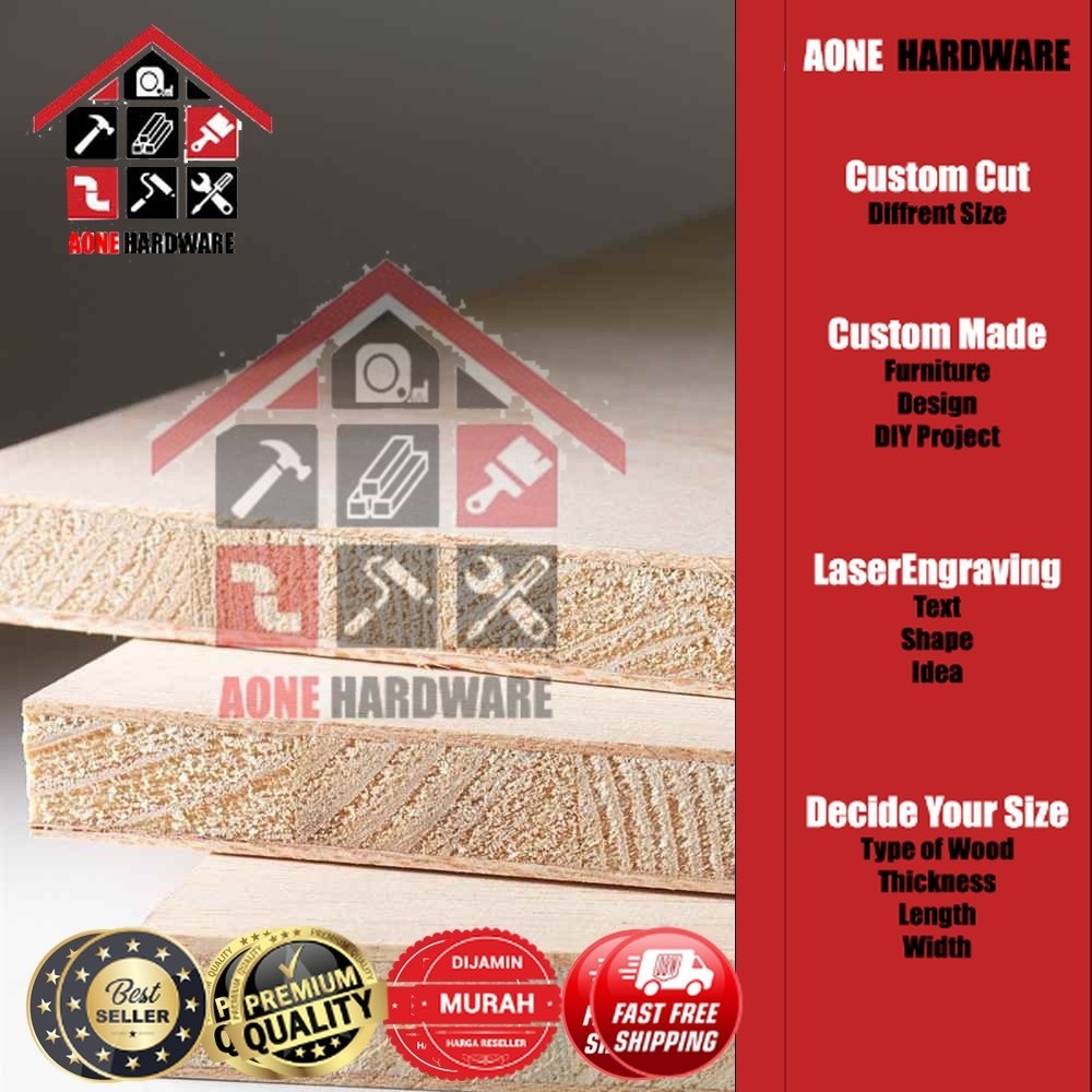 [ Block Board 18mm Original ] 🌲 Table Top Shelf Board Papan Kayu 🌲