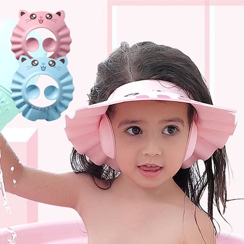 Children Shower Waterproof Cap Baby Adjustable Shower Cap Baby