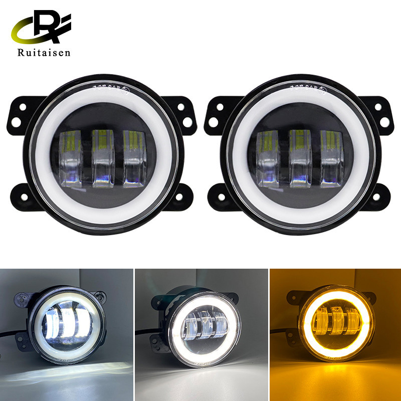 DHL 4inch Headlights LED Angel Eyes Fog Lights Lamps For Offroad Led ...