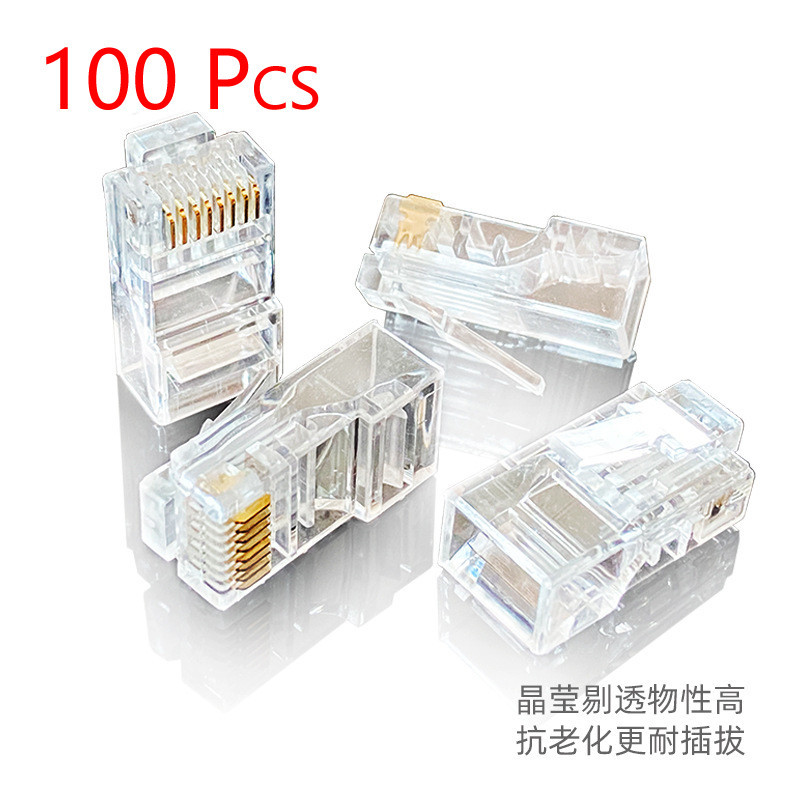 100PCS Rj45 Connector Cat6 Connector Network Unshielded 8P8C Modular ...