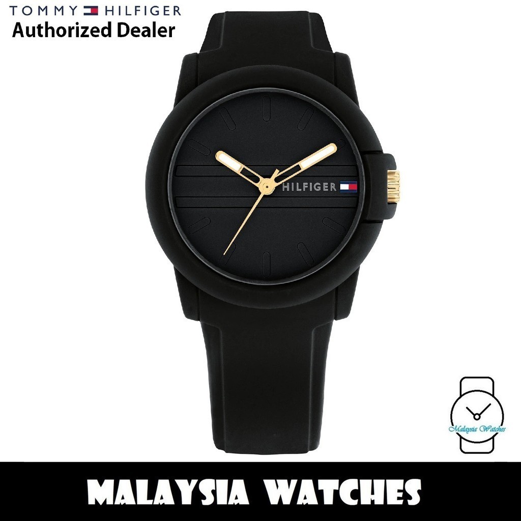 (100% Original) Tommy Hilfiger 1782688 Simone Black Dial Silicone Case ...