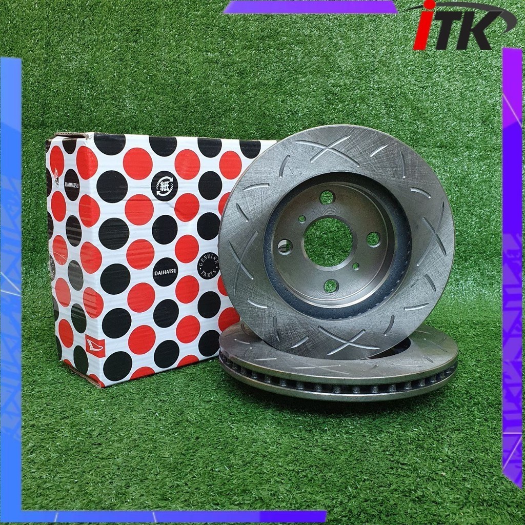 DAIHATSU DRILLED SPORT DISC ROTOR SET FOR PERODUA MYVI 2005-2017/ BEZZA ...