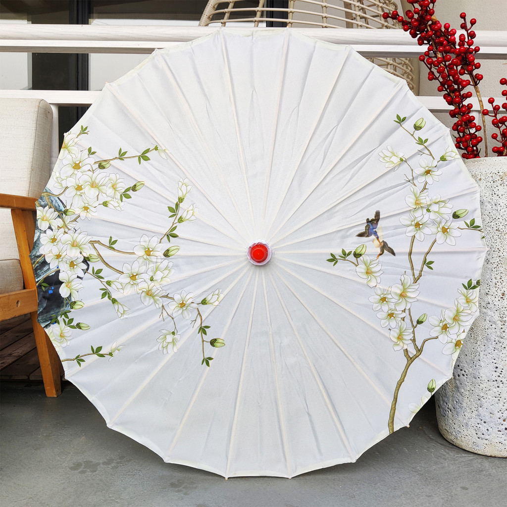 绸布伞户外防晒学生中国风古风汉服伞舞蹈伞旗袍汉服花伞Oil Paper Umbrella Chinese Style Hanfu Dance ...