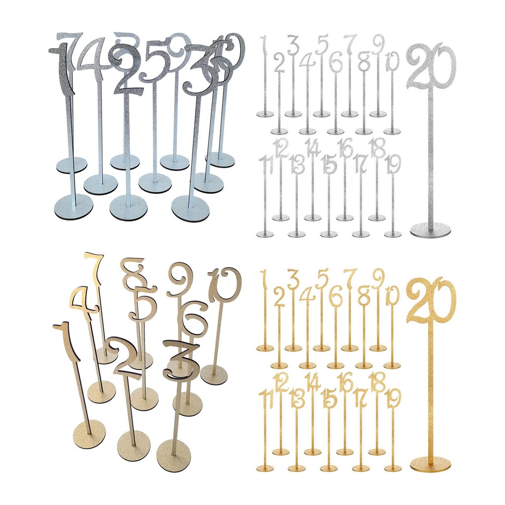 [uguuiya] Table Numbers, Table Number Cards Wood with Base Decorative ...