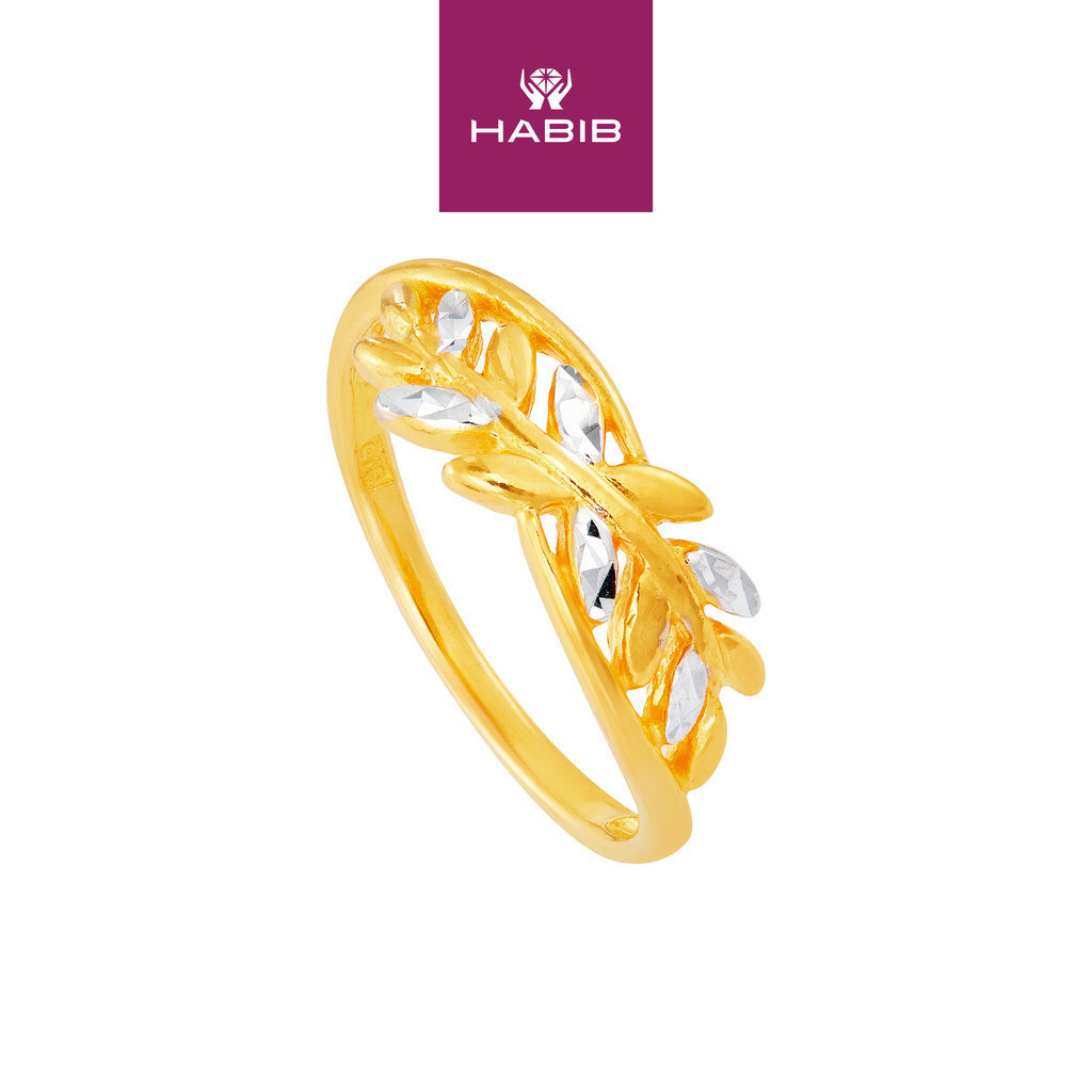 HABIB 916/22K Yellow and White Gold Ring RG16900124 | Shopee Malaysia