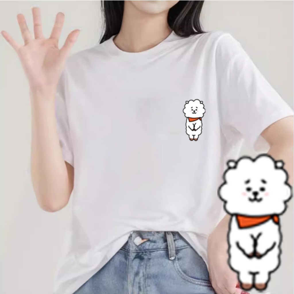 KPOP BTS T Shirts BT21 Bangtan Boys RJ Quick Dry Unisex Plain Round ...