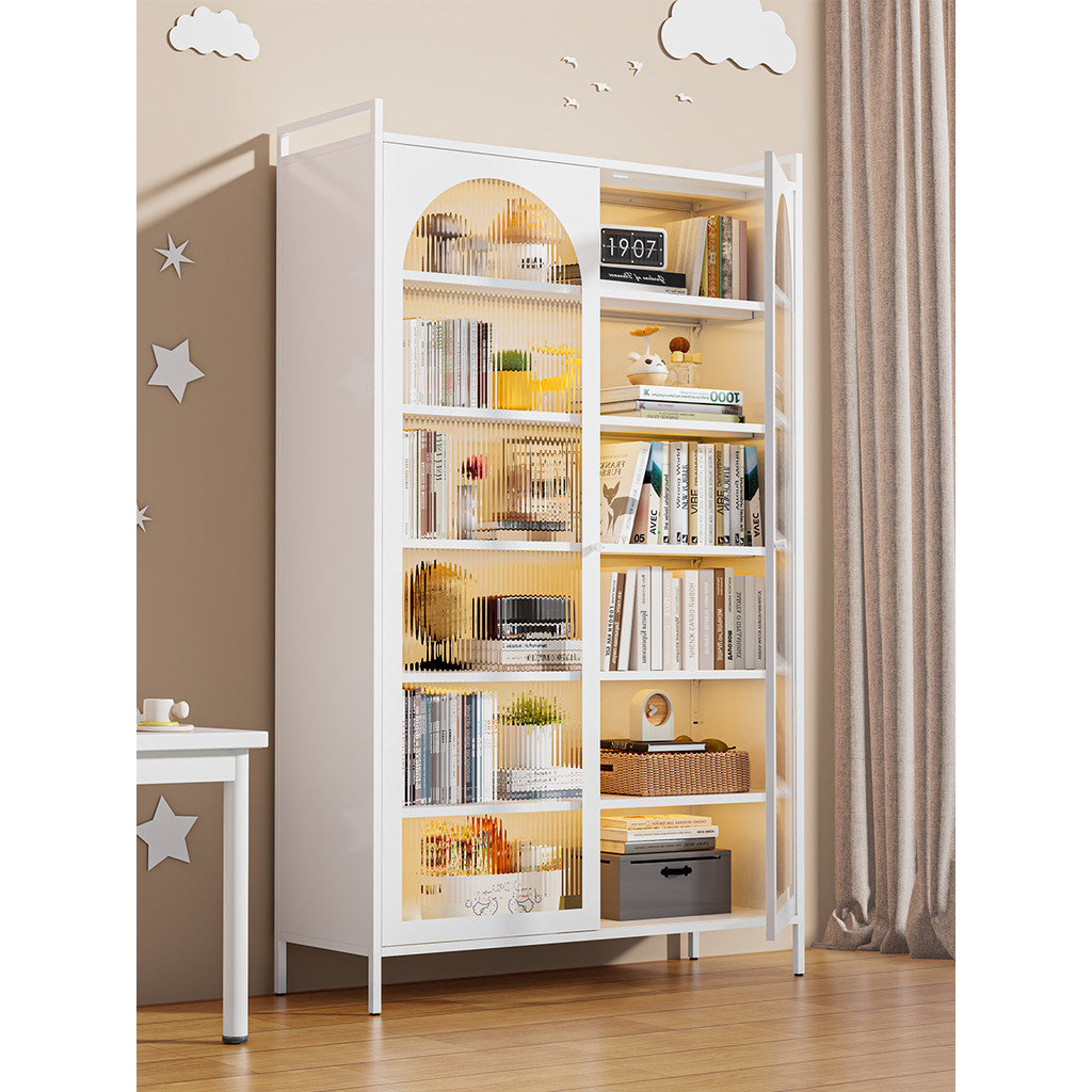 Rak buku keluli dengan rak buku tahan debu pintu besi rak ruang tamu ...