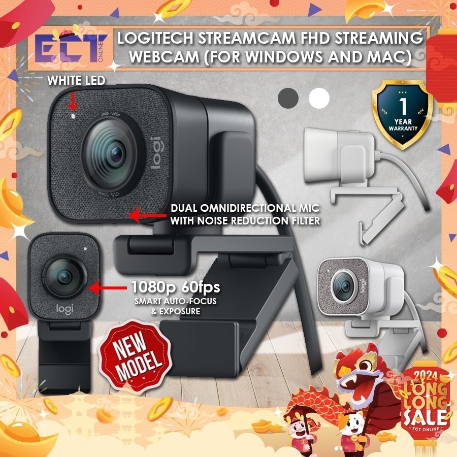 Logitech StreamCam Live Streaming Webcam Full 1080p HD 60fps