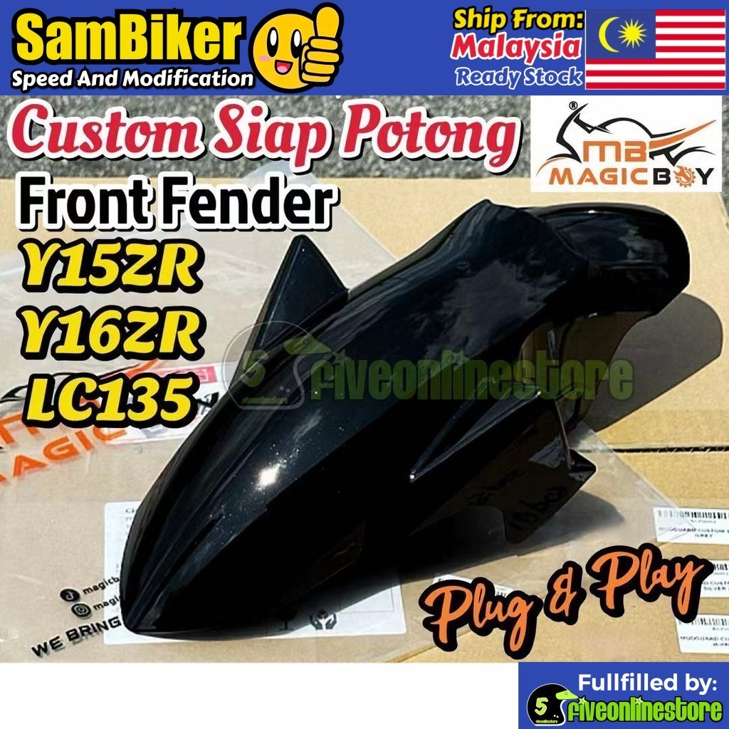 MAGIC BOY Front Fender Cover Custom Mudguard (POTONG) PNP Y15ZR Y16 ZR ...