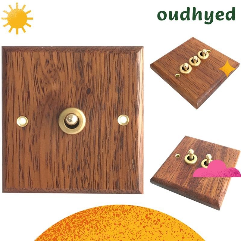 86 Type Solid Wood Panel Switch Wall Light Retro Brass Toggle Switch ...