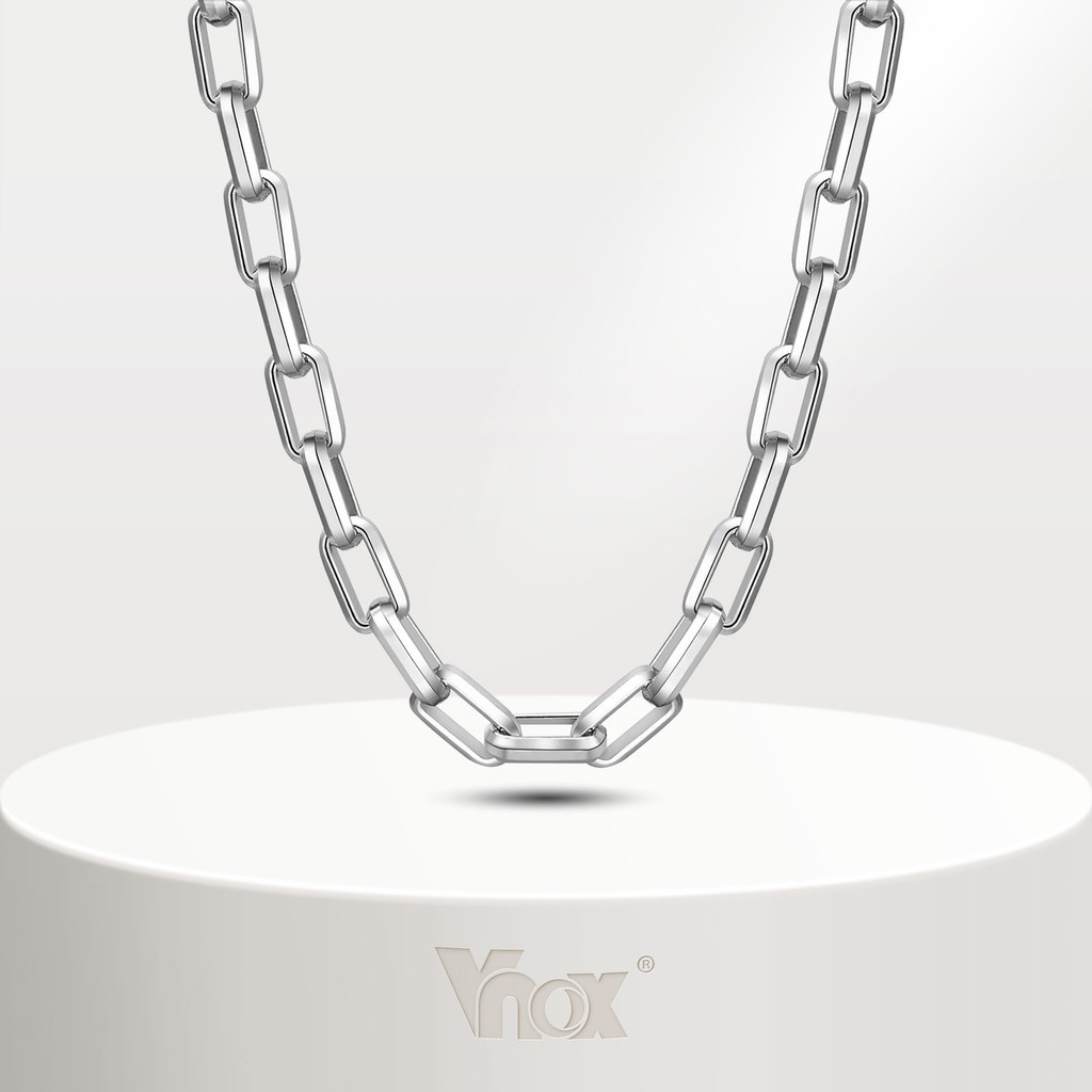 Vnox Minimalist Men's Necklace, Stainless Steel Cool Rock Punk ...