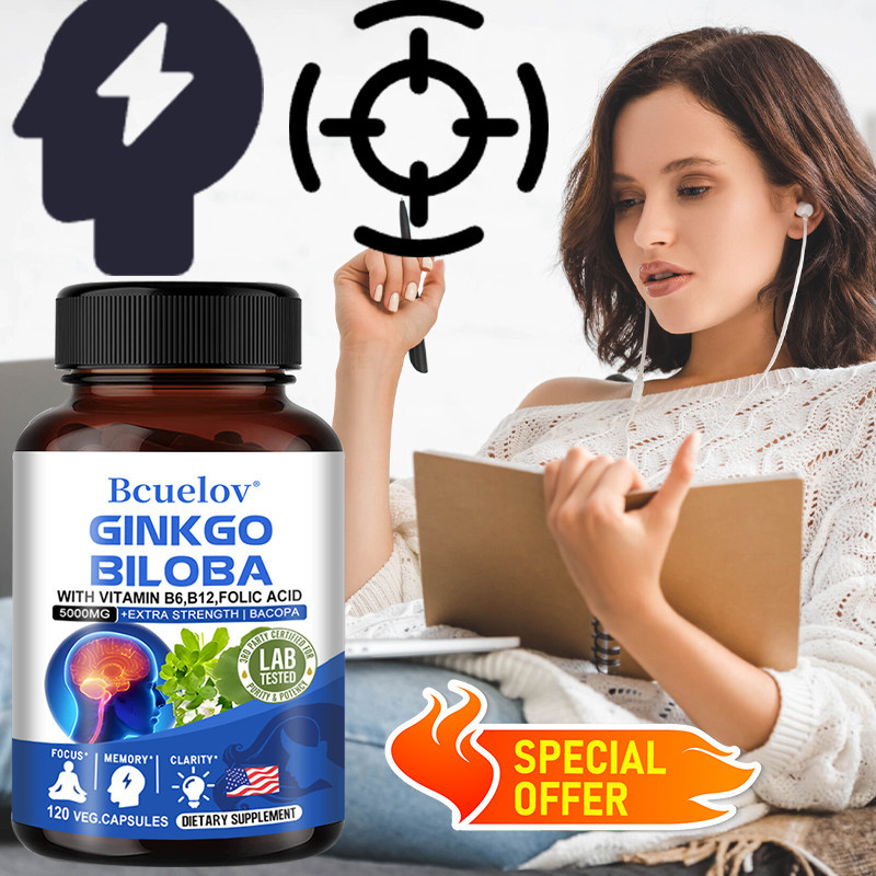 Bcuelov Ginkgo Biloba, Memory Support Supplement, Supports Brain ...