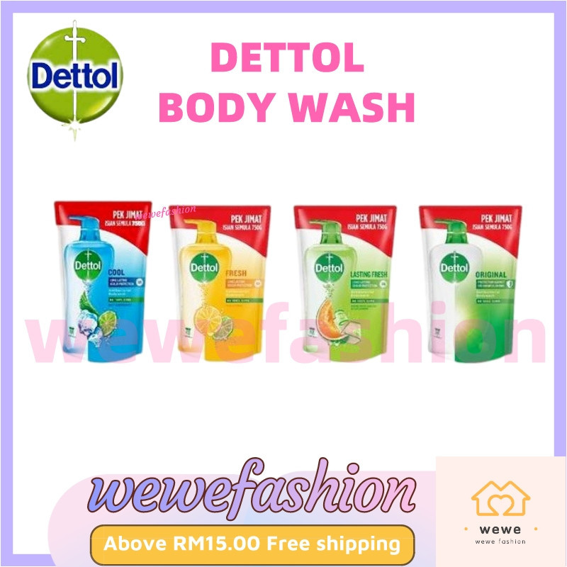 READY STOCK!!!Dettol Shower Gel Antibacterial Body Wash Refill Pouch ...