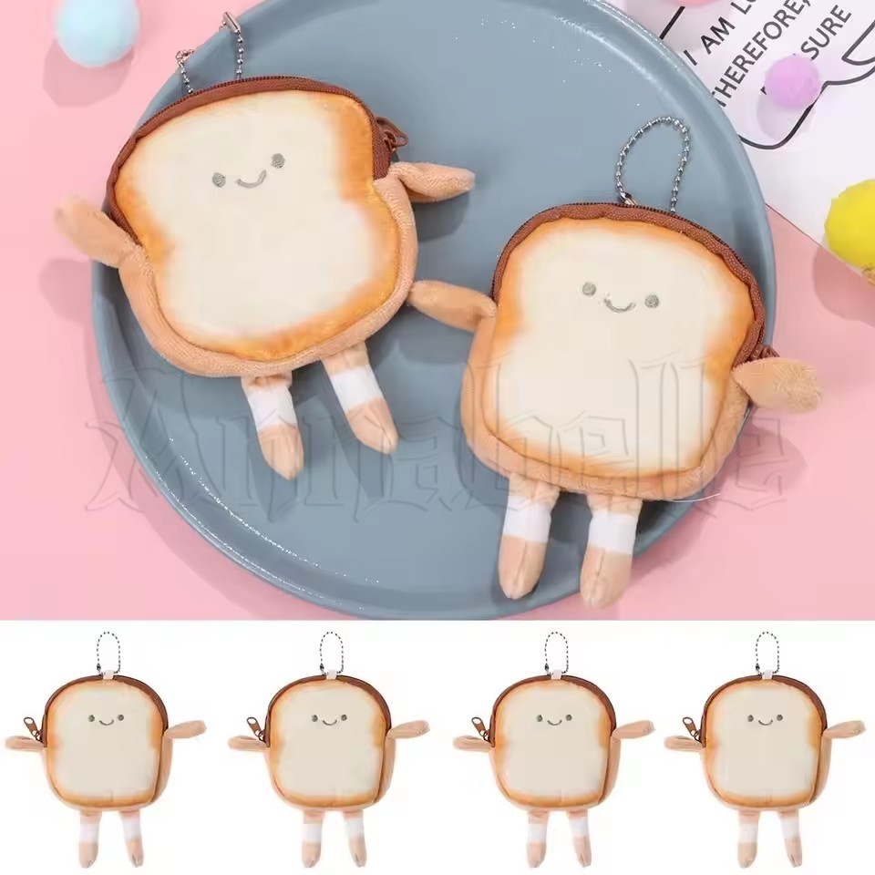 [GOOD] Cartoon Bread Toast Coin Wallet - Kawaii Toast Coin Pouch ...