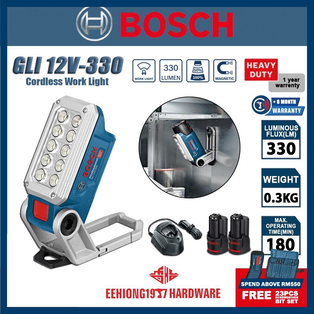 BOSCH GLI 12V 330 Professional LED Cordless Light SOLO GBA 12V 2.0