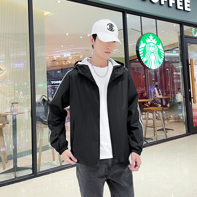Waterproof oversized hooded windbreaker jacket sales