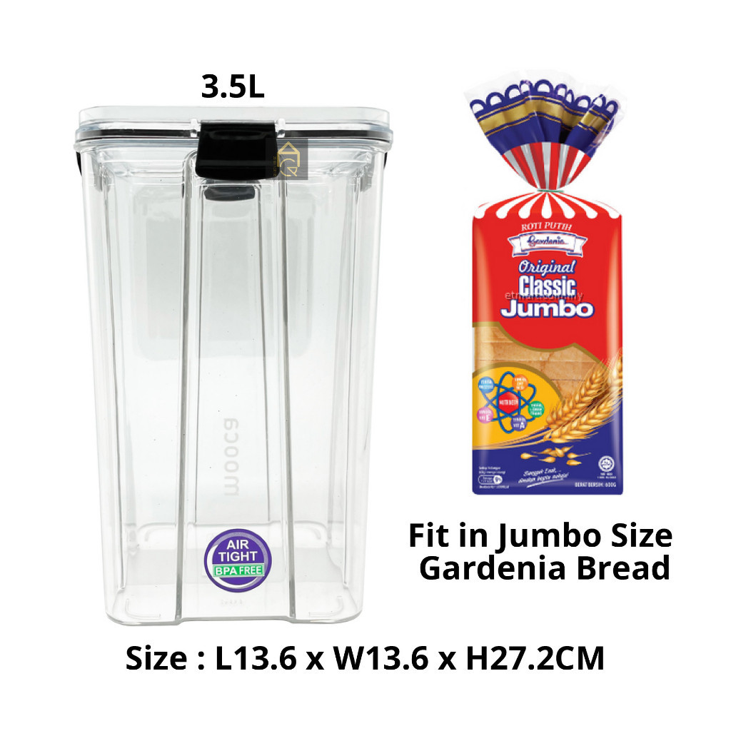 LAVA Mooca Canister Air Tight & STACKABLE /Bekas Roti Gardenia Viral ...