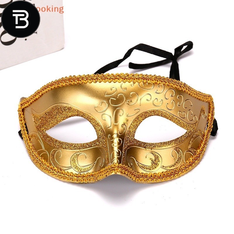 TB Painted Pattern Flat Head Beauty High-end Mask Half Face Princess ...