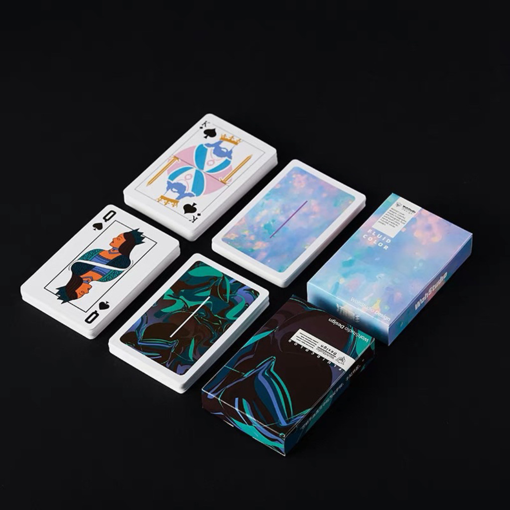 54pcs Gradient Poker Cards Creative Playing Cards Magic Deck Fluid ...