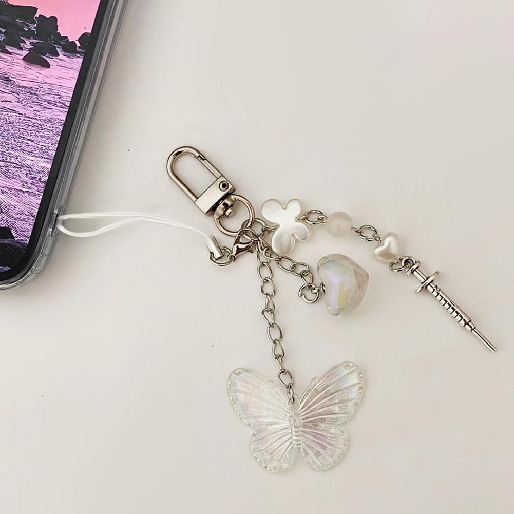 Butterfly Keychain Pendant Mobile Phone Chain Notebook Handbook Card ...