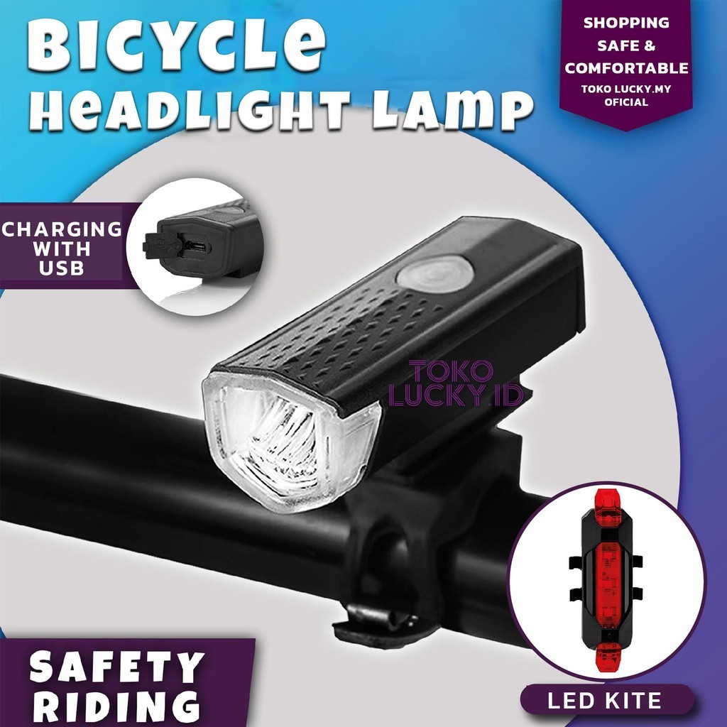Bicycle Light Set USB LED Rechargeable Waterproof Mountain Bike