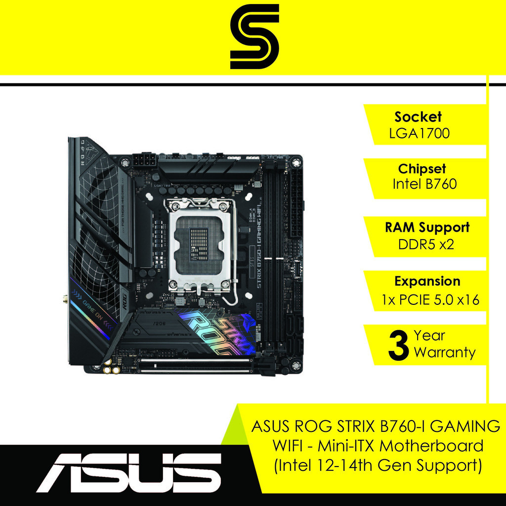 Asus rog strix b760 i gaming wifi intel itx motherboard lga1700 ddr5
