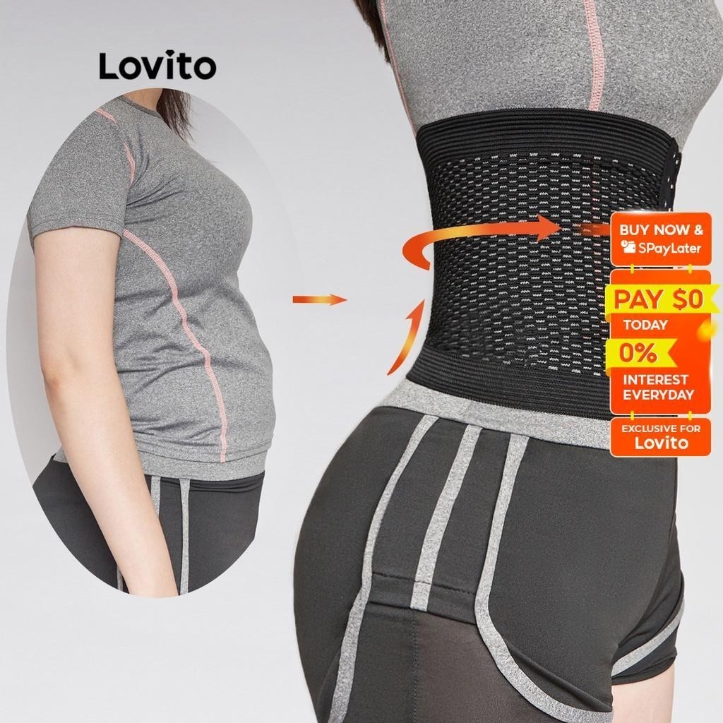 Lovito Casual Plain Rib-Knit Bras for Women L50AD047 (Khaki/White
