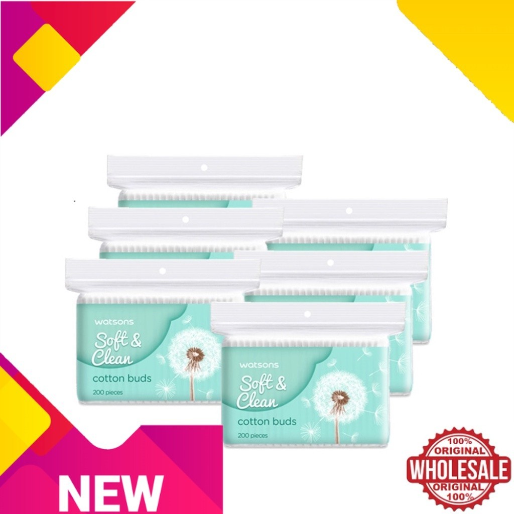 Cotton Bud 200's x 6 WATSONS Cotton Pads and Buds (化妆棉与棉花棒) Beauty Tools (美容工具) sapu kapas