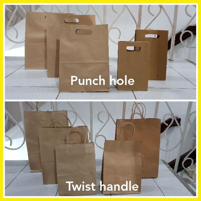 Kraft Grocery Restaurant Paper Bag with Rope Handle or Die Cut Handle ...