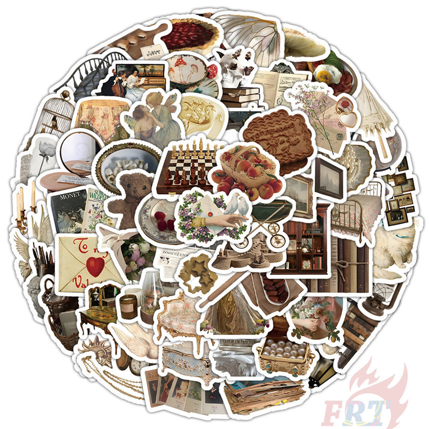 100Pcs/Set Retro Victoria Art Mini Stickers Waterproof DIY Fashion ...