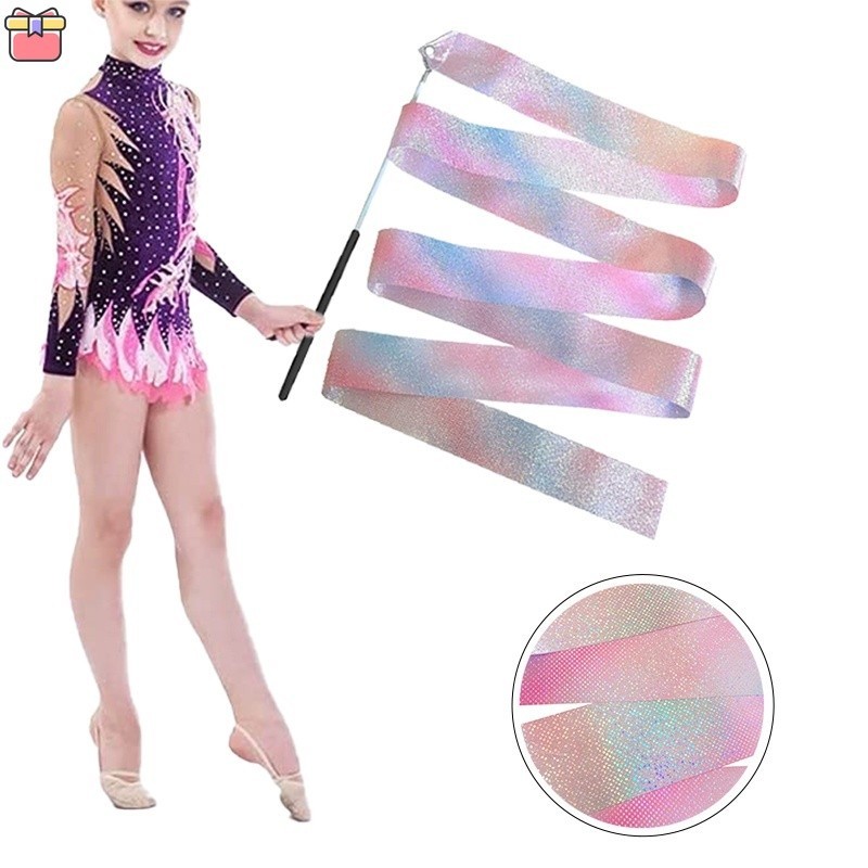 2m Flashing Dance Ribbons, Rhythmic Gymnastics Ribbon, Rhythmic Art ...