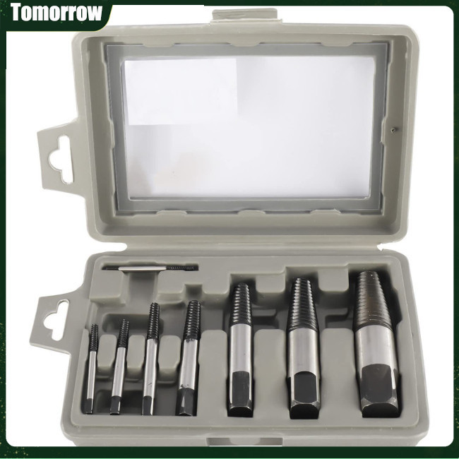 TOM 8Pcs Bolt Extractor Set, Screw Extractor Set With High Carbon Steel