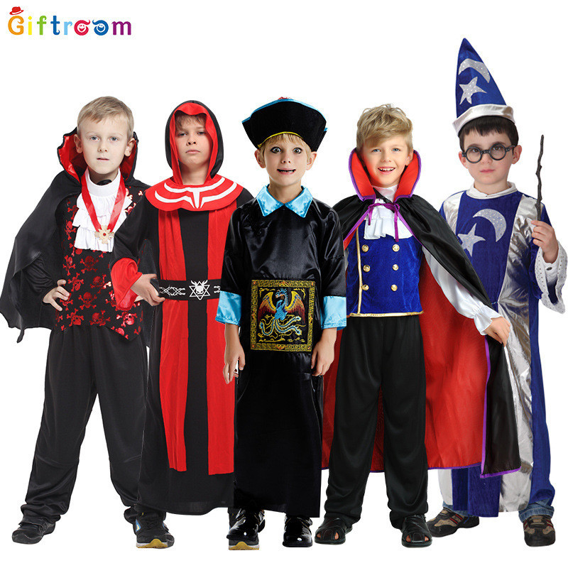 Halloween Children Clothes Male Demon Zombie Costume Vampire Wizard ...