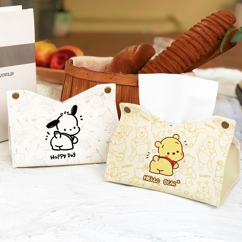 Cartoon Bear Printed Tissue Box Household Living Room Tissue Storage ...