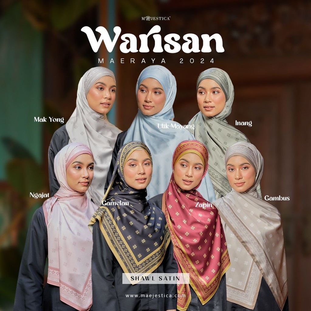 Satin Shawl : Warisan Collection | Shopee Malaysia