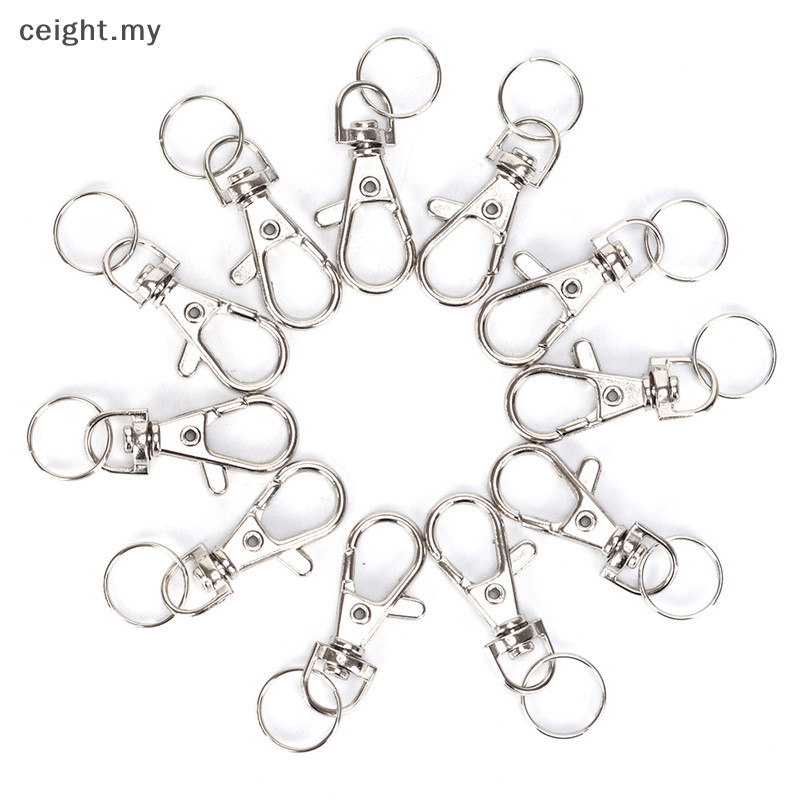 ceightmy 10PC Silver Swivel Trigger Clips Snap Lobster Clasp Hook Bag